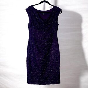 Connected Apparel Women’s Deep Purple Mini Dress Size 8